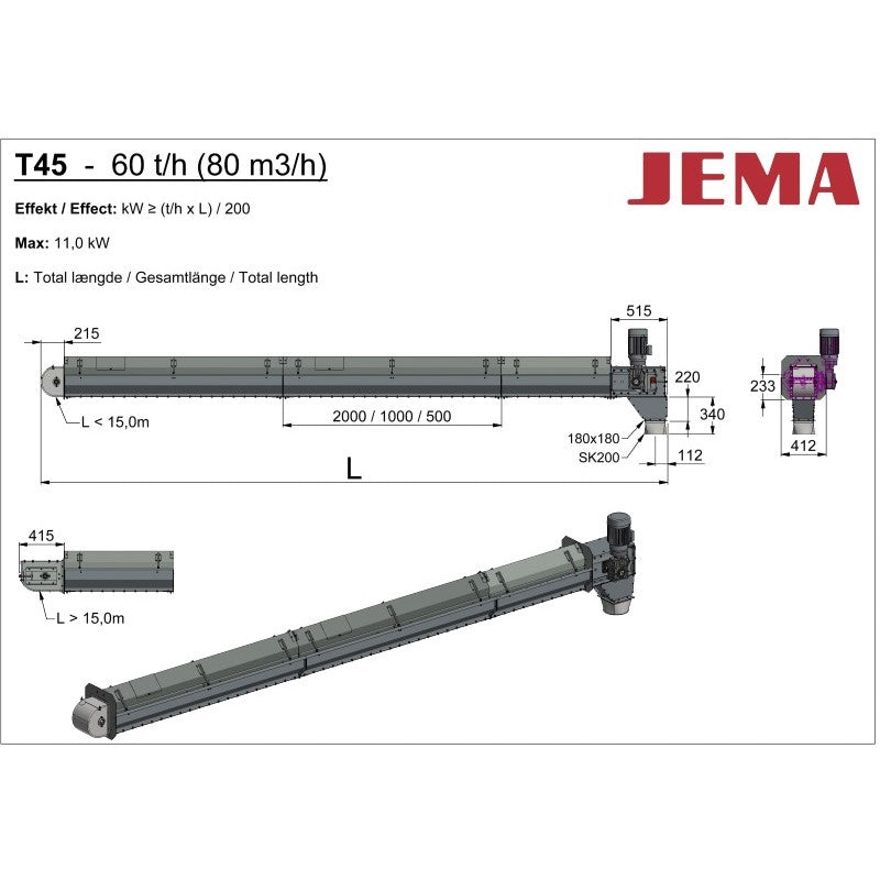 T45 Annahmeredler - horizontal