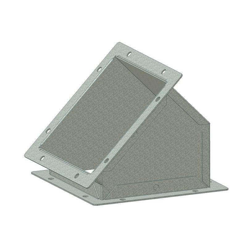 Bogen 45ø 4-Eck 180x180