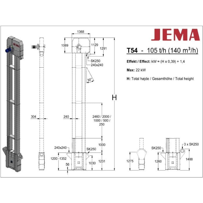 T54 Becherelevator - 105 t/h