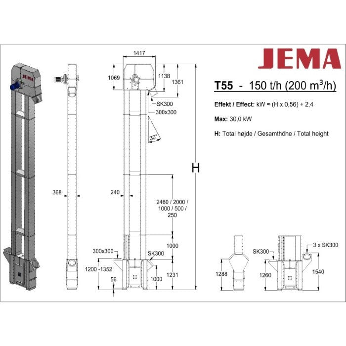 T55 Becherelevator - 150 t/h